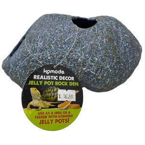Komodo Realistic Decor Jelly Pot Rock Den 8" Lenght x 4" Width